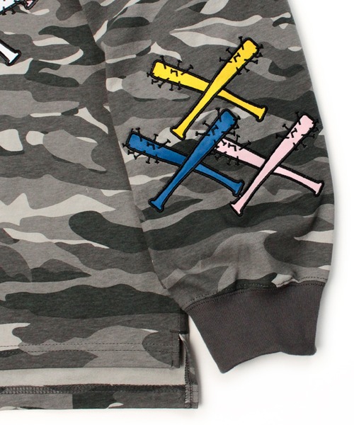 GALFY(ガルフィー)の「【GALFY/ガルフィー】釘バットHERTS ロンTee(Tシャツ/カットソー・メンズ・ホワイト/ブラック/グレー系カモフラージュ・M/L/XL)」の11枚目の写真