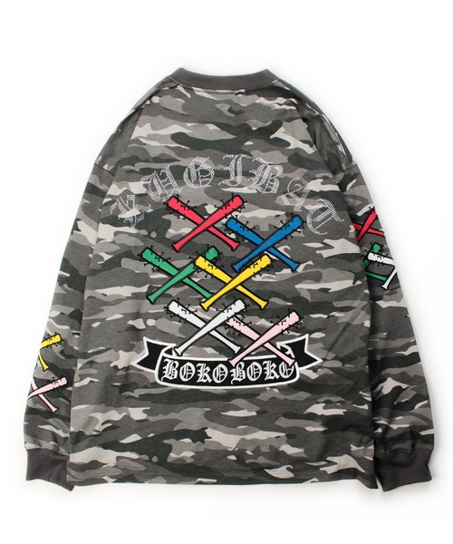 GALFY(ガルフィー)の「【GALFY/ガルフィー】釘バットHERTS ロンTee(Tシャツ/カットソー・メンズ・ホワイト/ブラック/グレー系カモフラージュ・M/L/XL)」の8枚目の写真
