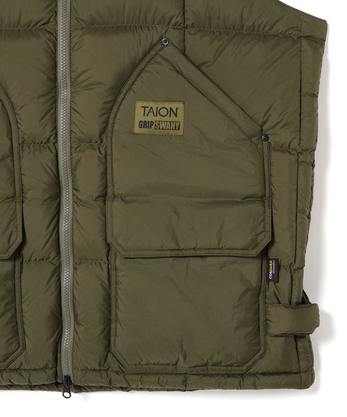 GRIP SWANY(グリップスワニー)の「【TAION-002VZWK-GS】 CORDURA DOWN VEST(ダウンベスト・メンズ・ブラック/オリーブ・S/M/L/XL/XXL)」の6枚目の写真