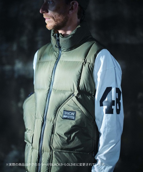 GRIP SWANY(グリップスワニー)の「【TAION-002VZWK-GS】 CORDURA DOWN VEST(ダウンベスト・メンズ・ブラック/オリーブ・S/M/L/XL/XXL)」の19枚目の写真