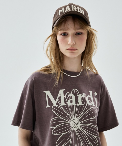 Mardi Mercredi(マルディメクルディ)の「TSHIRT FLOWERMARDI PIGMENT WASHING / Tシャツ フラワー マルディ ピグメント ウォッシング(Tシャツ/カットソー・レディース・ネイビー/ピンク/ブラウン・FREE)」の2枚目の写真