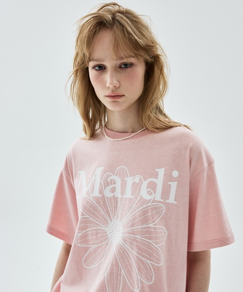 Mardi Mercredi(マルディメクルディ)の「TSHIRT FLOWERMARDI PIGMENT WASHING / Tシャツ フラワー マルディ ピグメント ウォッシング(Tシャツ/カットソー・レディース・ネイビー/ピンク/ブラウン・FREE)」の17枚目の写真
