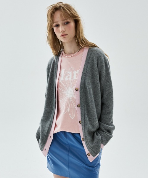 Mardi Mercredi(マルディメクルディ)の「TSHIRT FLOWERMARDI PIGMENT WASHING / Tシャツ フラワー マルディ ピグメント ウォッシング(Tシャツ/カットソー・レディース・ネイビー/ピンク/ブラウン・FREE)」の20枚目の写真