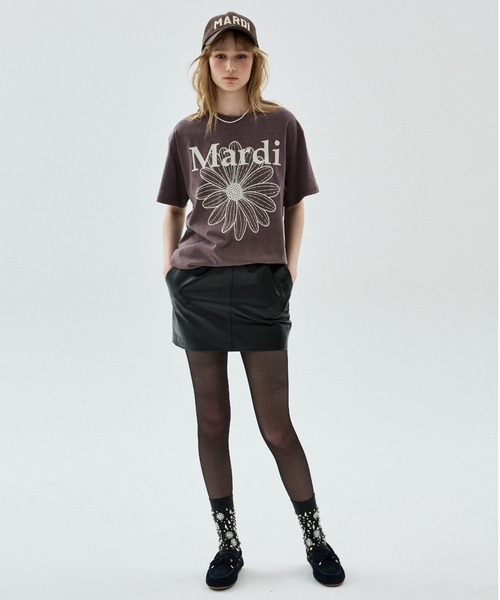 Mardi Mercredi(マルディメクルディ)の「TSHIRT FLOWERMARDI PIGMENT WASHING / Tシャツ フラワー マルディ ピグメント ウォッシング(Tシャツ/カットソー・レディース・ネイビー/ピンク/ブラウン・FREE)」の7枚目の写真