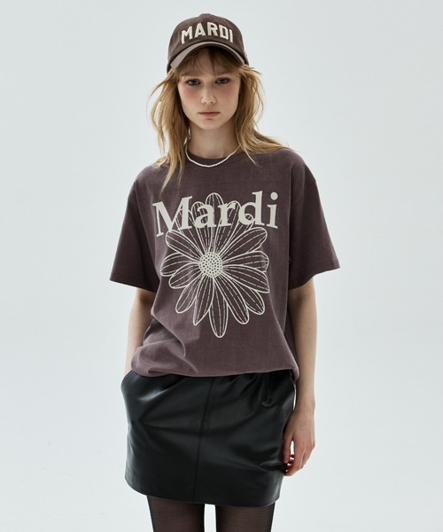 Mardi Mercredi(マルディメクルディ)の「TSHIRT FLOWERMARDI PIGMENT WASHING / Tシャツ フラワー マルディ ピグメント ウォッシング(Tシャツ/カットソー・レディース・ネイビー/ピンク/ブラウン・FREE)」の4枚目の写真