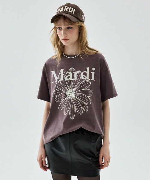 Mardi Mercredi(マルディメクルディ)の「TSHIRT FLOWERMARDI PIGMENT WASHING / Tシャツ フラワー マルディ ピグメント ウォッシング(Tシャツ/カットソー・レディース・ネイビー/ピンク/ブラウン・FREE)」の5枚目の写真
