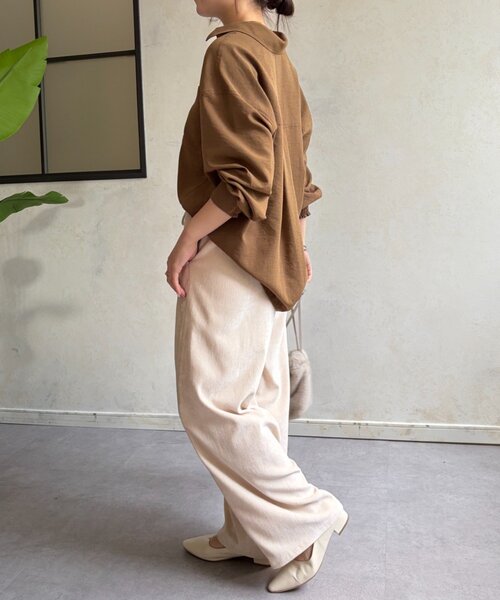 Jena espace merveilleux(ジェナ エスパスメルヴェイユ)の「トロミタックインシャツ(シャツ/ブラウス・レディース・オレンジ/カーキ/アイボリー・FREE)」の12枚目の写真