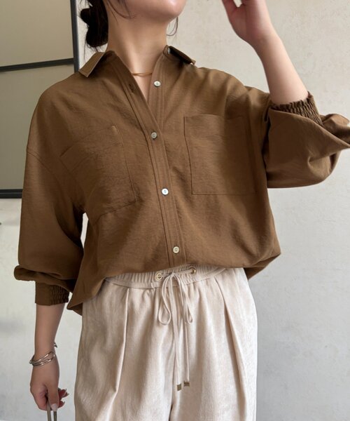 Jena espace merveilleux(ジェナ エスパスメルヴェイユ)の「トロミタックインシャツ(シャツ/ブラウス・レディース・オレンジ/カーキ/アイボリー・FREE)」の15枚目の写真