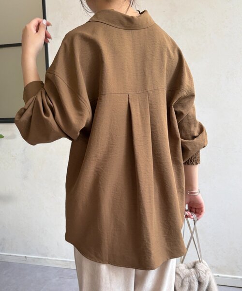 Jena espace merveilleux(ジェナ エスパスメルヴェイユ)の「トロミタックインシャツ(シャツ/ブラウス・レディース・オレンジ/カーキ/アイボリー・FREE)」の17枚目の写真