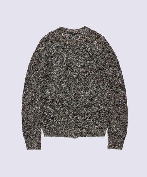STUDIOUS(ステュディオス)の「MULTI-COLORED SWEATER(ニット/セーター・メンズ・ブラック/マルチ/グリーン・2/3)」の1枚目の写真