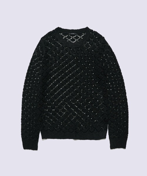 STUDIOUS(ステュディオス)の「MULTI-COLORED SWEATER(ニット/セーター・メンズ・ブラック/マルチ/グリーン・2/3)」の2枚目の写真