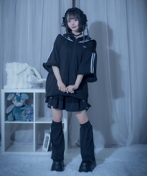 Whinny(ホワイニー)の「Whinny/【2026夏新作♪】未来的カリスマセーラージャージ(ブルゾン・レディース・ネイビー/ホワイト/ブラック・FREE)」の8枚目の写真