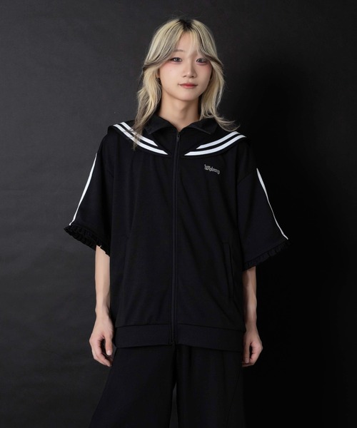 Whinny(ホワイニー)の「Whinny/【2026夏新作♪】未来的カリスマセーラージャージ(ブルゾン・レディース・ネイビー/ホワイト/ブラック・FREE)」の17枚目の写真
