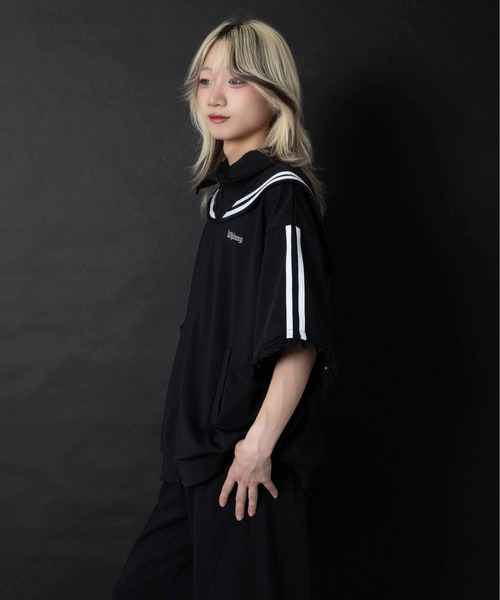 Whinny(ホワイニー)の「Whinny/【2026夏新作♪】未来的カリスマセーラージャージ(ブルゾン・レディース・ネイビー/ホワイト/ブラック・FREE)」の18枚目の写真