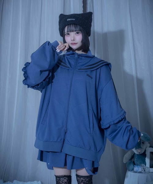 Whinny(ホワイニー)の「Whinny/【2026夏新作♪】未来的カリスマセーラージャージ(ブルゾン・レディース・ネイビー/ホワイト/ブラック・FREE)」の20枚目の写真
