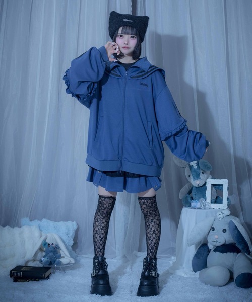 Whinny(ホワイニー)の「Whinny/【2026夏新作♪】未来的カリスマセーラージャージ(ブルゾン・レディース・ネイビー/ホワイト/ブラック・FREE)」の21枚目の写真