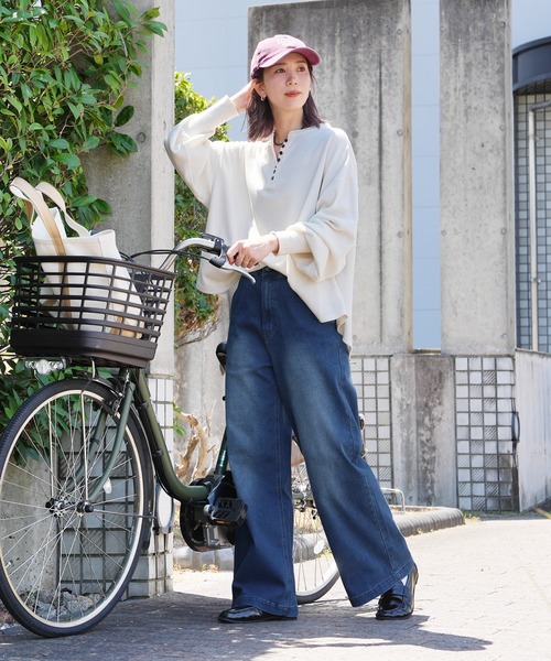 reca(レカ)の「裏微起毛ストレートデニムパンツ(デニムパンツ・レディース・インディゴブルー/ブラック/ネイビー・S/M/L)」の10枚目の写真