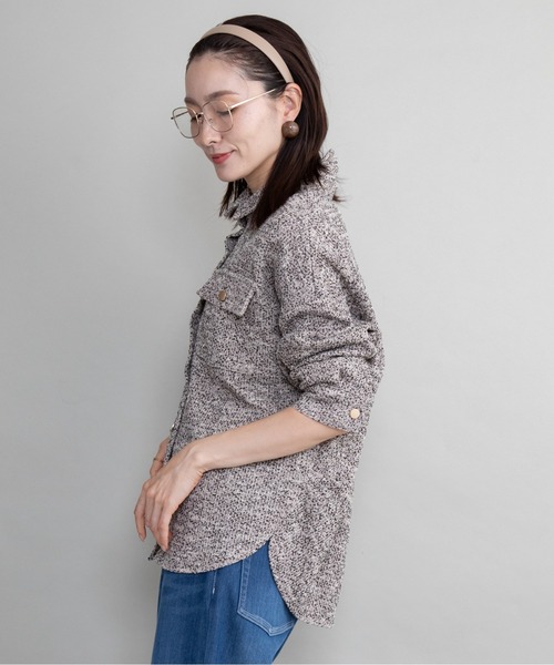 lodie(ロディ)の「ツイードシャツジャケット(その他アウター・レディース・ベージュ/ブラック・FREE)」の7枚目の写真