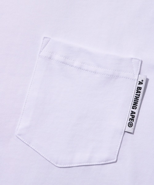 A BATHING APE（アベイシングエイプ）の「LINE CAMO FLAG LABEL POCKET LS TEE（Tシャツ/カットソー・メンズ・ホワイト/ブラック・X-LARGE/MEDIUM/XX-LARGE/SMALL/LARGE）」の5枚目の写真
