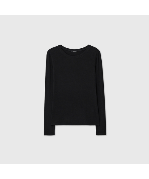 LOOKAST(ルックキャスト)の「ウール ラウンド セカンドスキン サムホールトップ / WOOL ROUND SECOND-SKIN THUMBHOLE TOP_6colors(Tシャツ/カットソー・レディース・チャコールグレー/ライトグレー/ブラック/ダークブラウン/ネイビー/アイボリー・SMALL/MEDIUM)」の2枚目の写真