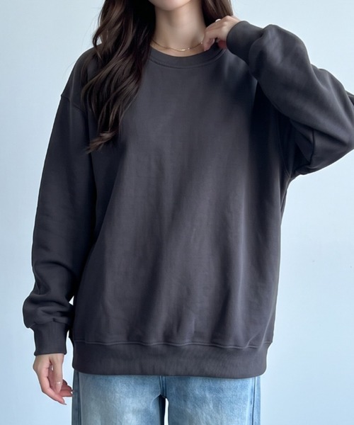 umune(ウムネ)の「きれいめに着こなせる♪大人のためのベーシックスウェット(スウェット・レディース・グレー/チャコールグレー/ライトグレー・FREE)」の11枚目の写真