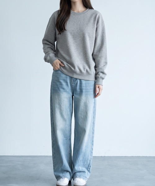 umune(ウムネ)の「きれいめに着こなせる♪大人のためのベーシックスウェット(スウェット・レディース・グレー/チャコールグレー/ライトグレー・FREE)」の8枚目の写真