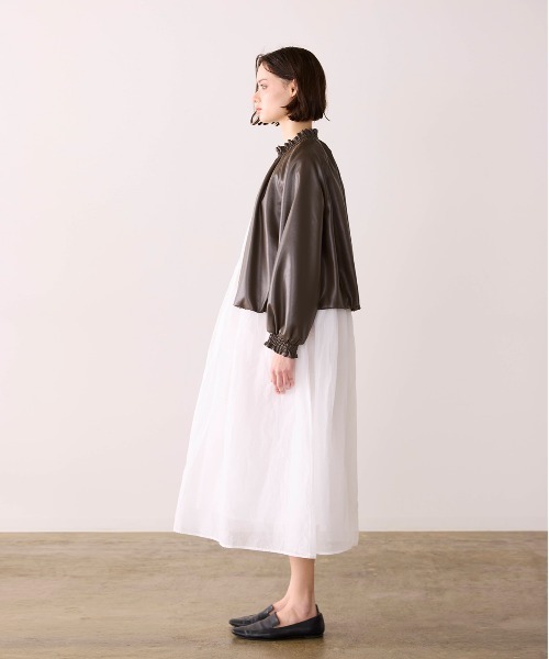Marilyn Moon(マリリンムーン)の「pearl hem lace flare shirt(ブルゾン・レディース・ブラウン/ブラック/アイボリー・FREE)」の14枚目の写真