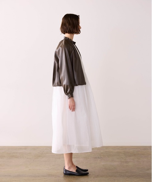 Marilyn Moon(マリリンムーン)の「pearl hem lace flare shirt(ブルゾン・レディース・ブラウン/ブラック/アイボリー・FREE)」の15枚目の写真