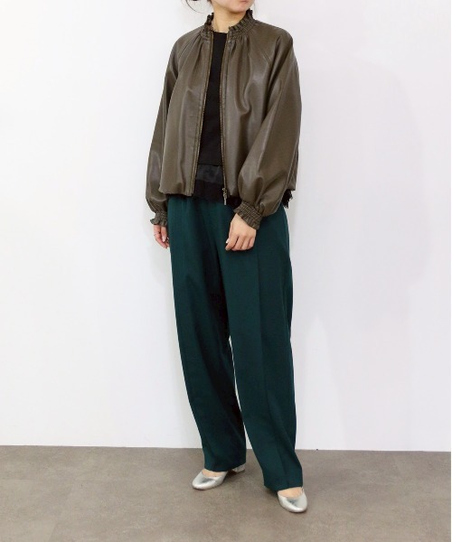 Marilyn Moon(マリリンムーン)の「pearl hem lace flare shirt(ブルゾン・レディース・ブラウン/ブラック/アイボリー・FREE)」の17枚目の写真