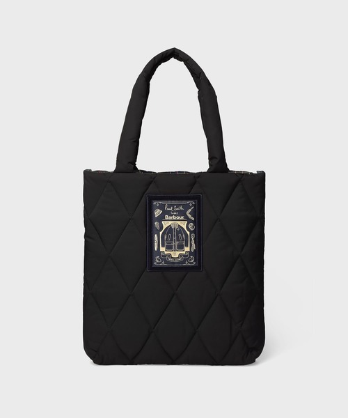 Barbour(バブアー)の「Paul Smith loves Barbour キルティングトートバッグ【263715 LBA0625】(トートバッグ・メンズ・ブラック/ダークグリーン・FREE)」の4枚目の写真