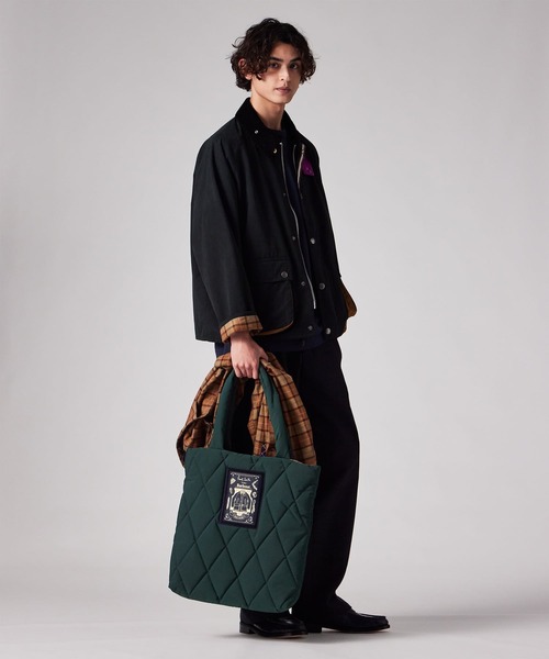 Barbour(バブアー)の「Paul Smith loves Barbour キルティングトートバッグ【263715 LBA0625】(トートバッグ・メンズ・ブラック/ダークグリーン・FREE)」の12枚目の写真