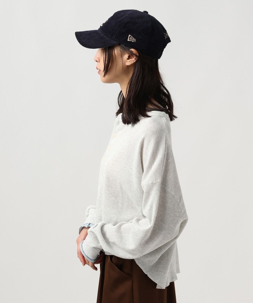 DISCUS ATHLETIC（ディスカス　アスレチック）の「【DISCUS ATHLETIC】配色ワッフルヘンリーロンＴ[WEB限定]（Tシャツ/カットソー・レディース・ブラック/グレー・MEDIUM）」の10枚目の写真
