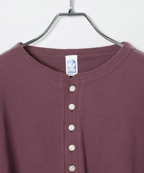 DISCUS ATHLETIC（ディスカス　アスレチック）の「【DISCUS ATHLETIC】配色ワッフルヘンリーロンＴ[WEB限定]（Tシャツ/カットソー・レディース・ブラック/グレー・MEDIUM）」の17枚目の写真