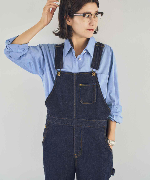 Spick & Span（スピックアンドスパン）の「《40周年 / 》5 1/2 40th FLARE LINE OVERALLS（サロペット/オーバーオール・レディース・ネイビー・28/27）」の2枚目の写真