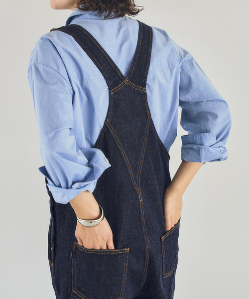 Spick & Span（スピックアンドスパン）の「《40周年 / 》5 1/2 40th FLARE LINE OVERALLS（サロペット/オーバーオール・レディース・ネイビー・28/27）」の3枚目の写真
