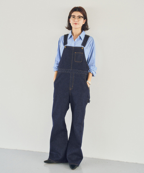 Spick & Span（スピックアンドスパン）の「《40周年 / 》5 1/2 40th FLARE LINE OVERALLS（サロペット/オーバーオール・レディース・ネイビー・28/27）」の4枚目の写真
