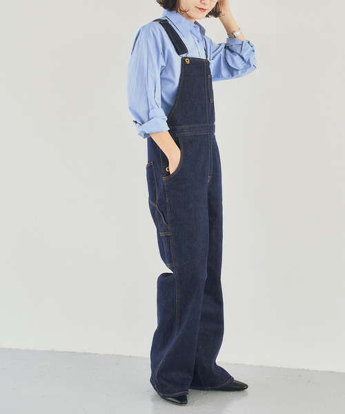 Spick & Span（スピックアンドスパン）の「《40周年 / 》5 1/2 40th FLARE LINE OVERALLS（サロペット/オーバーオール・レディース・ネイビー・28/27）」の5枚目の写真