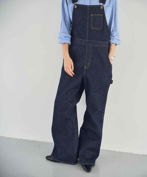 Spick & Span（スピックアンドスパン）の「《40周年 / 》5 1/2 40th FLARE LINE OVERALLS（サロペット/オーバーオール・レディース・ネイビー・28/27）」の6枚目の写真