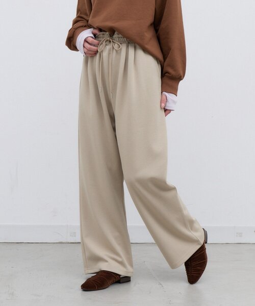 CIAOPANIC TYPY（チャオパニックティピー）の「∴【XS～XLサイズ展開】あったかカットジョーゼットタックイージーパンツ（その他パンツ・レディース・ブラック/ベージュ/ブラウン/カーキ/アイボリー/バイオレット・SMALL/MEDIUM/LARGE/X-LARGE/X-SMALL）」の4枚目の写真