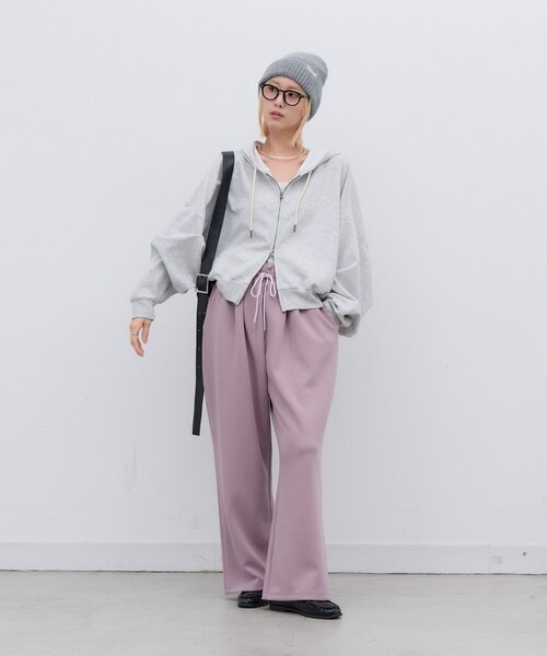 CIAOPANIC TYPY（チャオパニックティピー）の「∴【XS～XLサイズ展開】あったかカットジョーゼットタックイージーパンツ（その他パンツ・レディース・ブラック/ベージュ/ブラウン/カーキ/アイボリー/バイオレット・SMALL/MEDIUM/LARGE/X-LARGE/X-SMALL）」の9枚目の写真