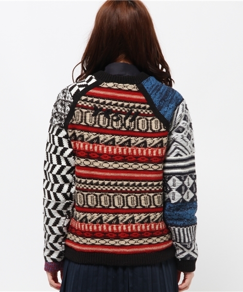 Desigual（デシグアル）の「[Desigual/デシグアル]ファスナー付ニットセーター（その他アウター・レディース・ホワイト×ブルー・SMALL/LARGE/X-LARGE/MEDIUM）」の8枚目の写真
