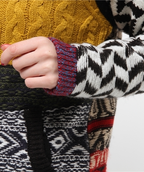 Desigual（デシグアル）の「[Desigual/デシグアル]ファスナー付ニットセーター（その他アウター・レディース・ホワイト×ブルー・SMALL/LARGE/X-LARGE/MEDIUM）」の10枚目の写真