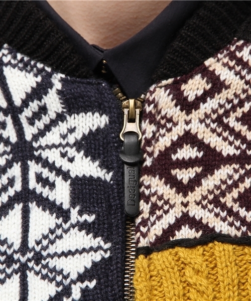 Desigual（デシグアル）の「[Desigual/デシグアル]ファスナー付ニットセーター（その他アウター・レディース・ホワイト×ブルー・SMALL/LARGE/X-LARGE/MEDIUM）」の3枚目の写真