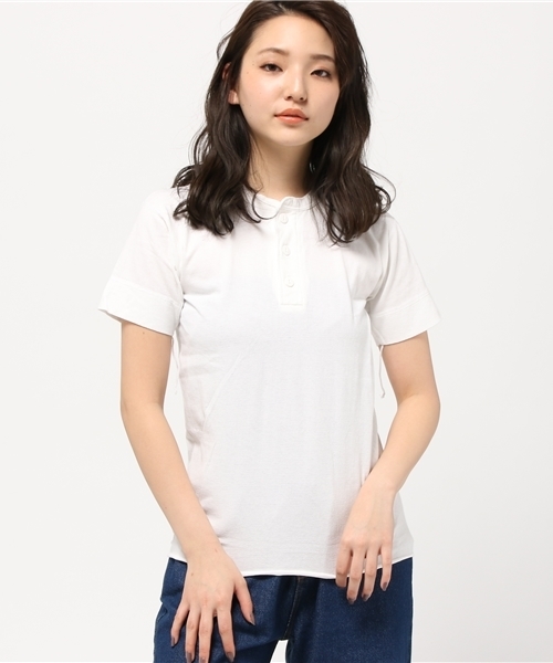 Healthknit（ヘルスニット）の「【FUDGE5月号掲載】Healthknit / ヘンリーネック ショートスリーブ（Tシャツ/カットソー・レディース・ホワイト/ナチュラル/チャコールグレー・ONE SIZE）」の10枚目の写真