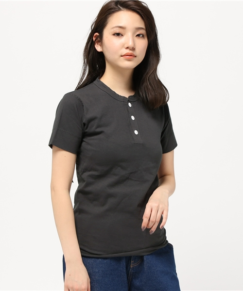 Healthknit（ヘルスニット）の「【FUDGE5月号掲載】Healthknit / ヘンリーネック ショートスリーブ（Tシャツ/カットソー・レディース・ホワイト/ナチュラル/チャコールグレー・ONE SIZE）」の12枚目の写真