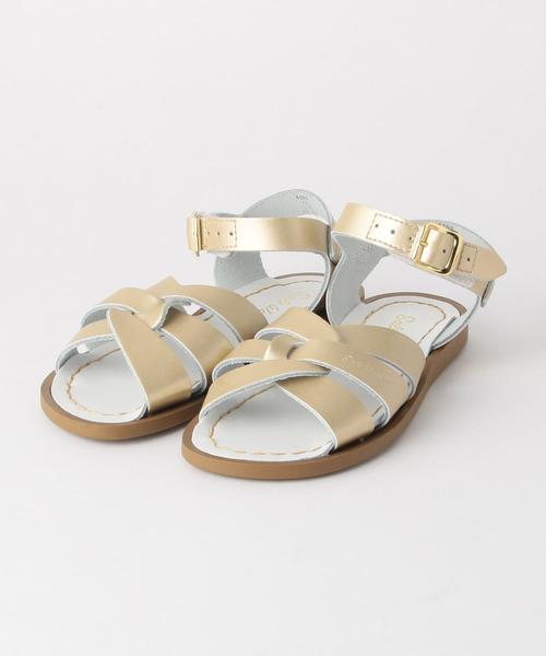 green label relaxing(グリーンレーベルリラクシング)の「【SaltWater(ソルトウォーター)】サンダル2/ゴールド◆(サンダル・キッズ・ゴールド・16.3cm/18.2cm/17.4cm/19.2cm)」の1枚目の写真