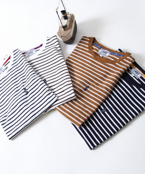 coen(コーエン)の「【MBC】SZボーダーポケT●(Tシャツ/カットソー・メンズ・ネイビー/ホワイト×ネイビー/ホワイト系その他/マスタード・LARGE/SMALL/X-LARGE/MEDIUM)」の1枚目の写真