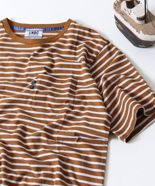 coen(コーエン)の「【MBC】SZボーダーポケT●(Tシャツ/カットソー・メンズ・ネイビー/ホワイト×ネイビー/ホワイト系その他/マスタード・LARGE/SMALL/X-LARGE/MEDIUM)」の4枚目の写真