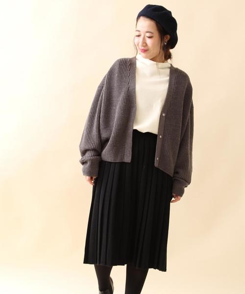 coen（コーエン）の「アゼ編みカーディガン（カーディガン/ボレロ・レディース・ネイビー/グレー・FREE）」の7枚目の写真