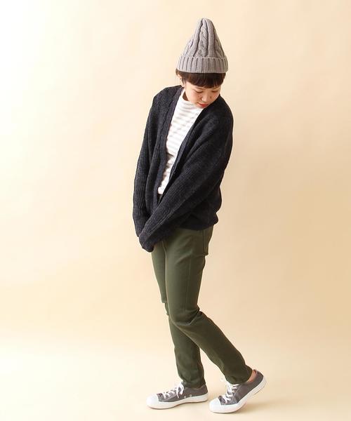 coen（コーエン）の「アゼ編みカーディガン（カーディガン/ボレロ・レディース・ネイビー/グレー・FREE）」の3枚目の写真